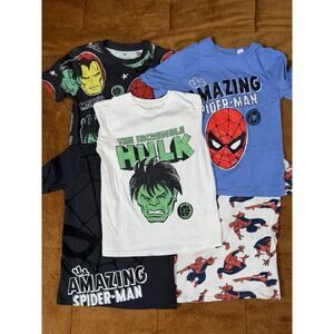 Marvel Boys T-Shirt Bundle Size 8/10 (H&M) – Spider-Man, Hulk, Avengers